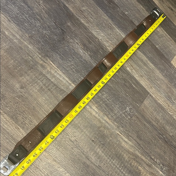 Brown and Black leather Belt seatbelt style main image 5